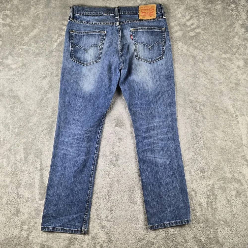 Levis 511 Jeans Mens 34x29 Blue Denim Slim Fit Medium Wash Stretch Whiskered